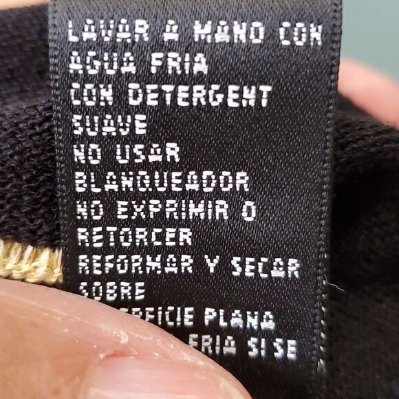 AUGUST SIlk sweater set, tank and button up. Size large. Black with gold strip. - Picture 9 of 10